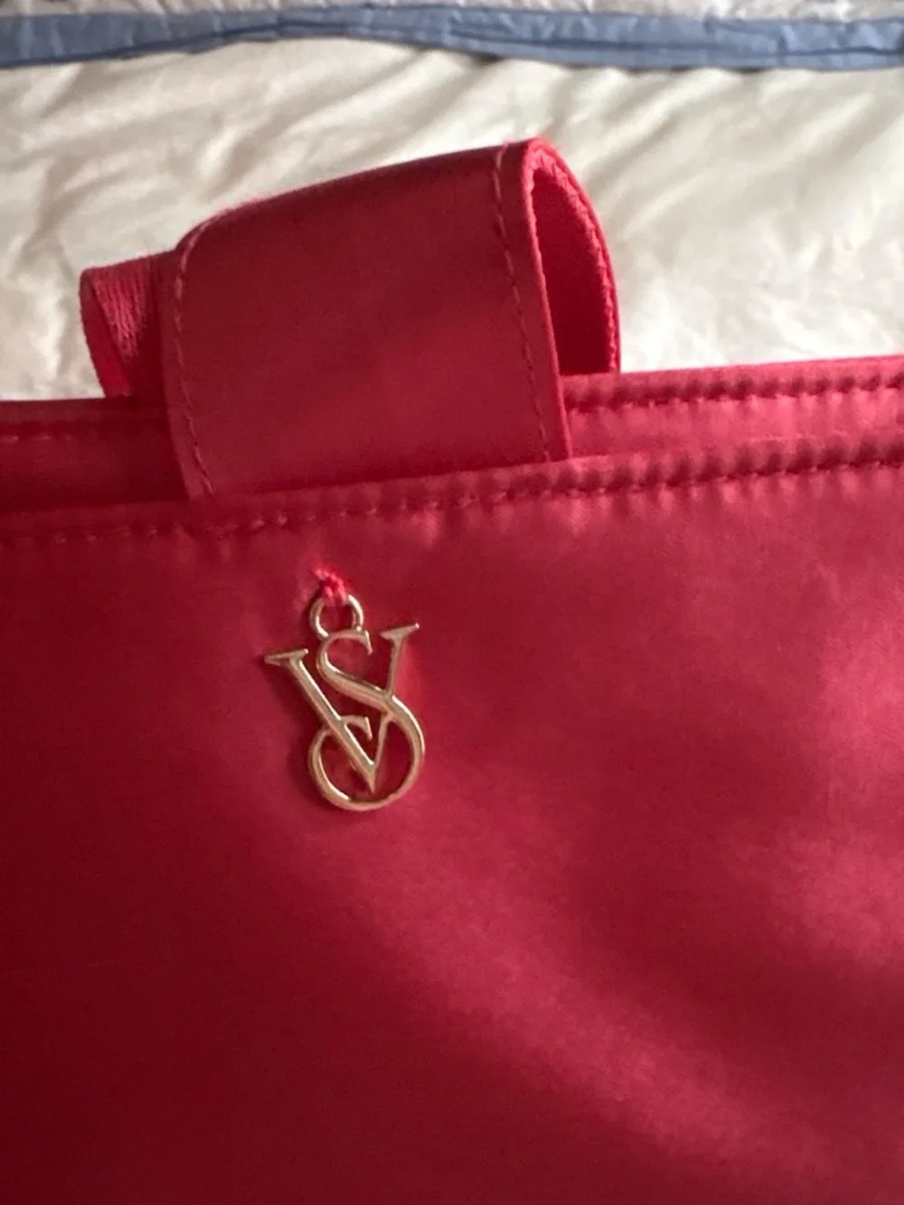 Victoria's Secret Hot Pink Satin Logo Tote